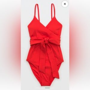 Aerie Red One Piece Bathing Suit